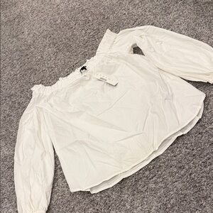 J. Crew Cream Ruffle Blouse